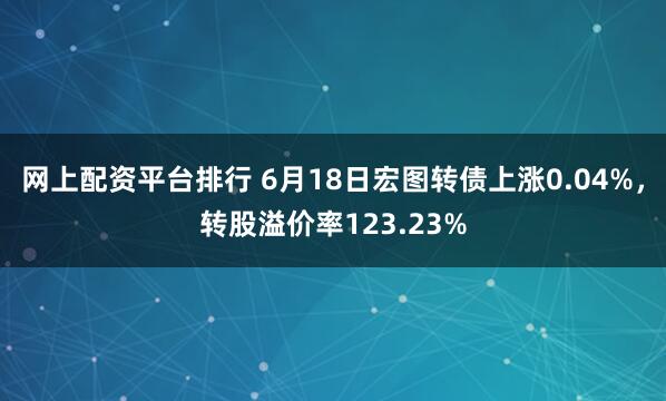 网上配资平台排行 6月18日宏图转债上涨0.04%，转股溢价率123.23%