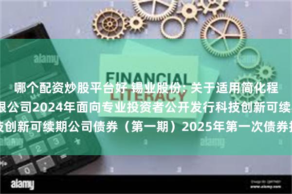 哪个配资炒股平台好 锡业股份: 关于适用简化程序召开云南锡业股份有限公司2024年面向专业投资者公开发行科技创新可续期公司债券(第一期)2025年第一次债券持有人会议的通知