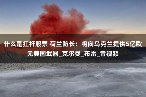 什么是扛杆股票 荷兰防长：将向乌克兰提供5亿欧元美国武器_克尔曼_布雷_音视频