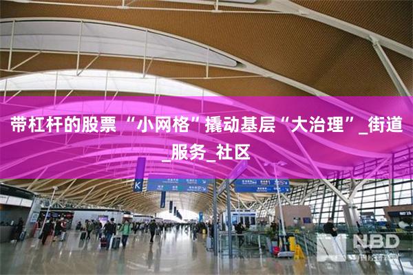 带杠杆的股票 “小网格”撬动基层“大治理”_街道_服务_社区